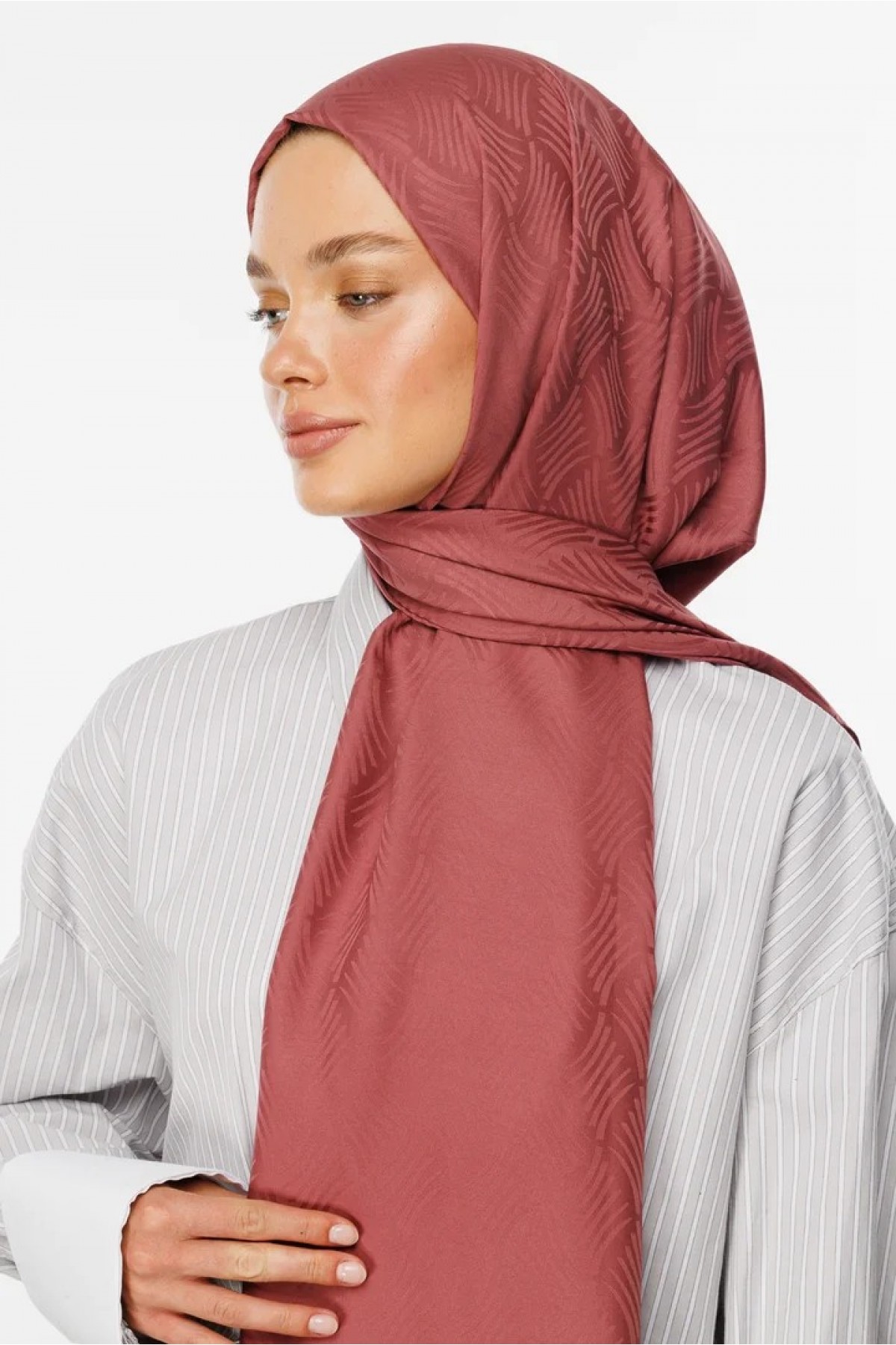 Aura Pattern Silky Jacquard Scarf 