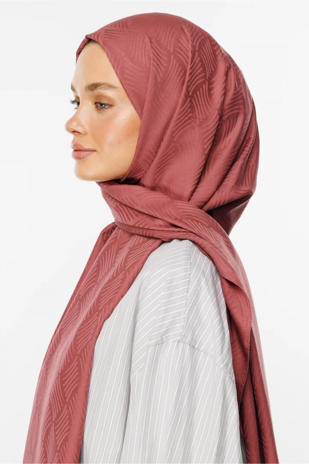 Aura Pattern Silky Jacquard Scarf 