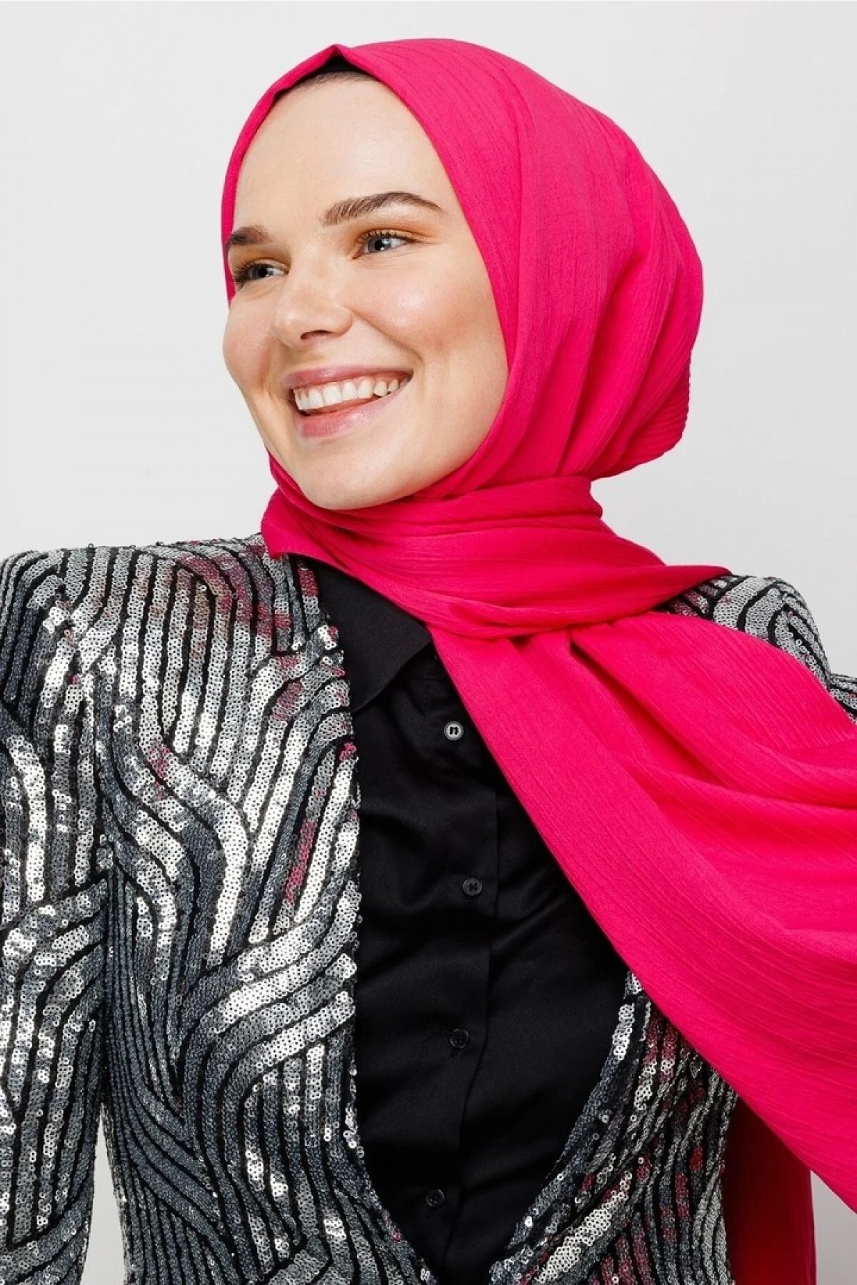 Crinkle Medina Silk Shawl  detay görseli