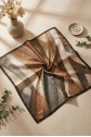 Asimetrik Desenli Rayon Eşarp -Toprak