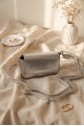 Minimalist Magnetic Closure Shoulder Crossbody Bag -Silver