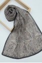 Traditional Floral Patterned Cotton Scarf - Beige