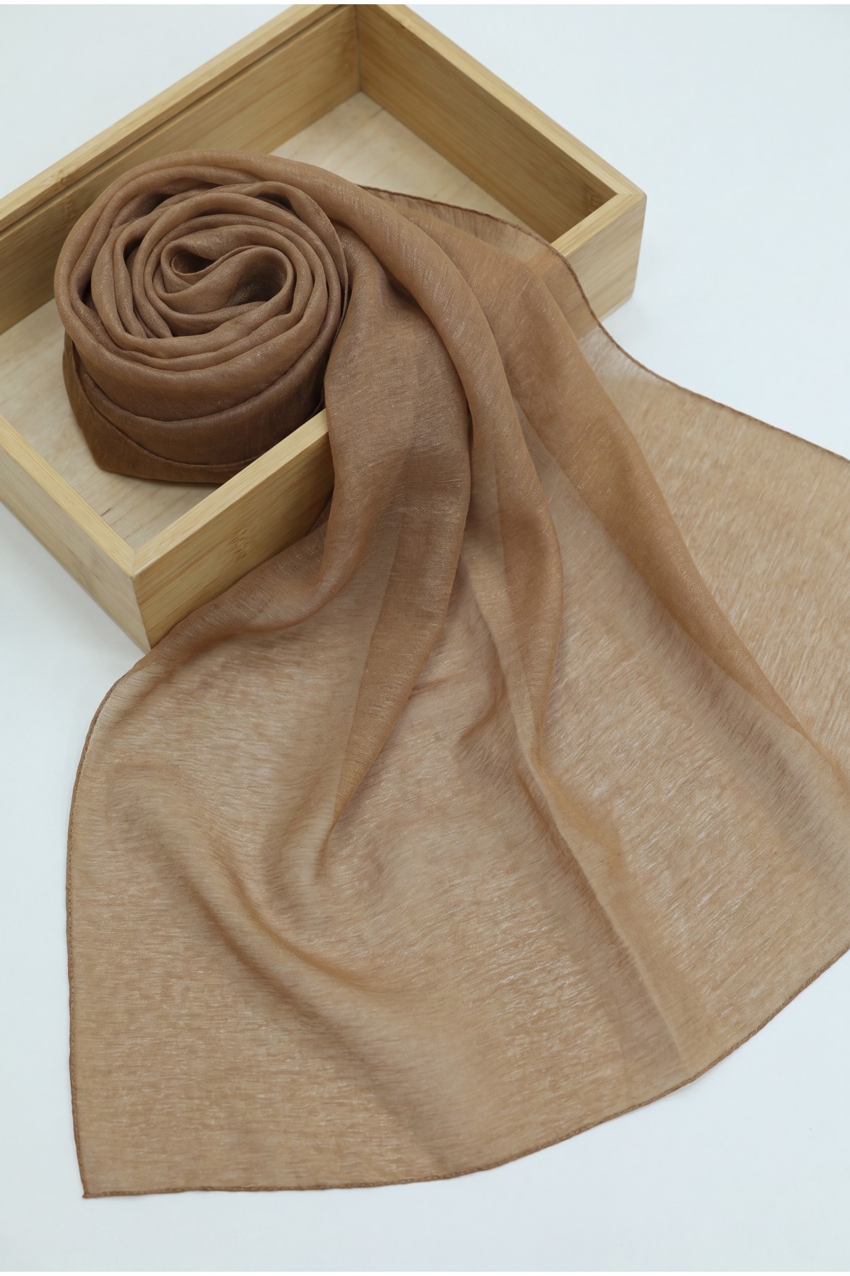 Glittery Voile Scarf -Snuff