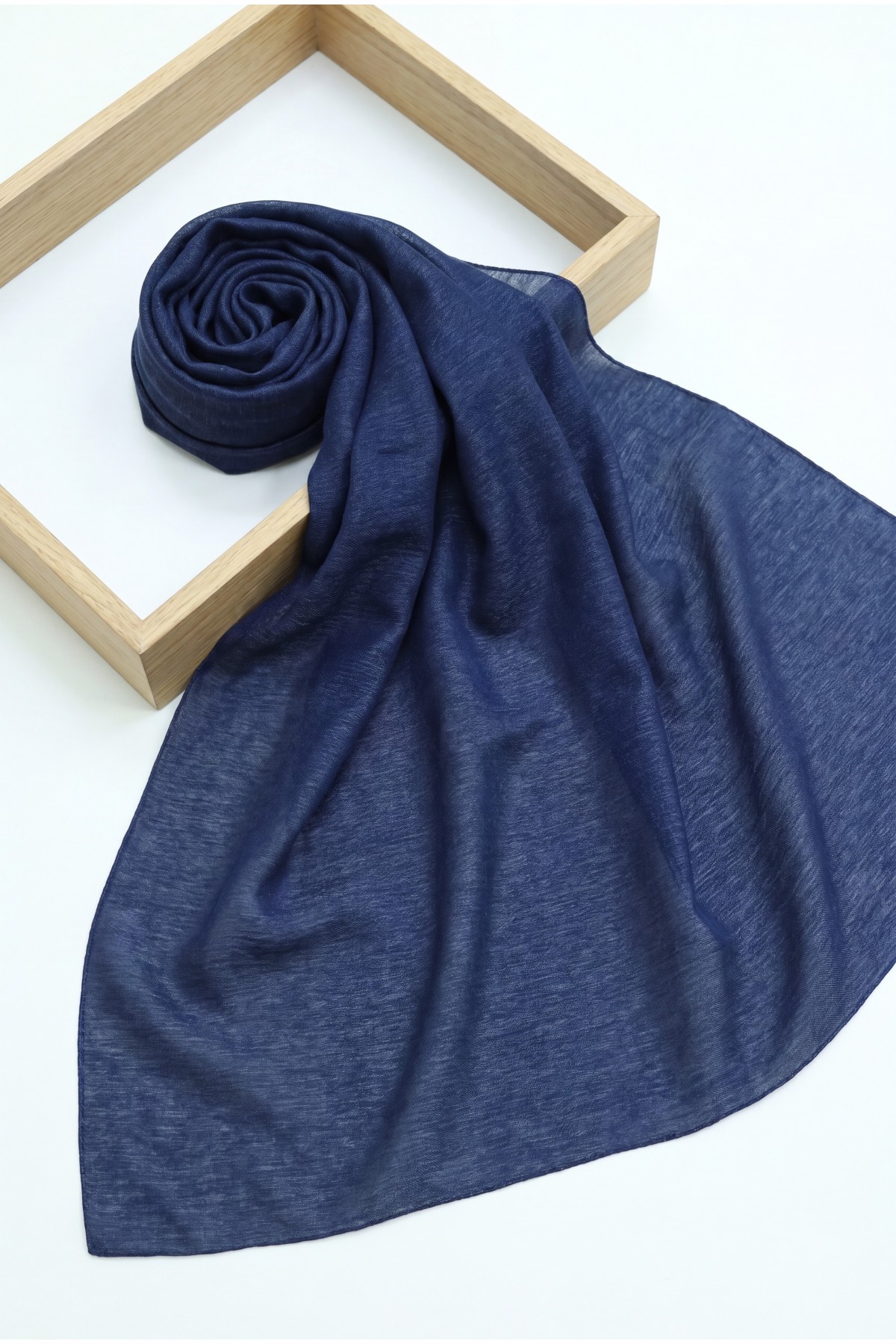 Glittery Voile Scarf -Navy blue