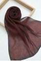Ethnic Patterned Voile Scarf -Dark Bordo