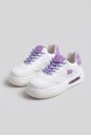 Chris White Leather Lace-up Sneakers with Lilac Details