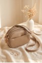Multi-Compartment Long Shoulder Bag -Mink color