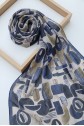 Watercolor Textured Graphic Pattern Cotton Scarf -dark lacquer