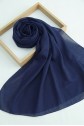 Plain Cotton Scarf -Navy blue