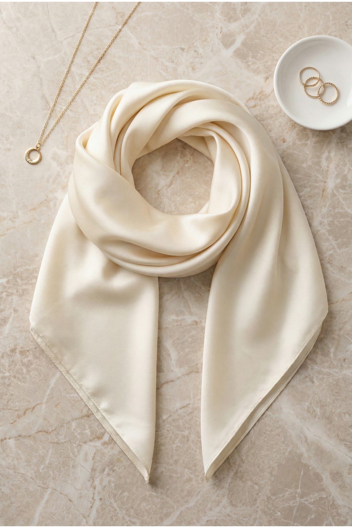 Düz Rayon Eşarp -Bej