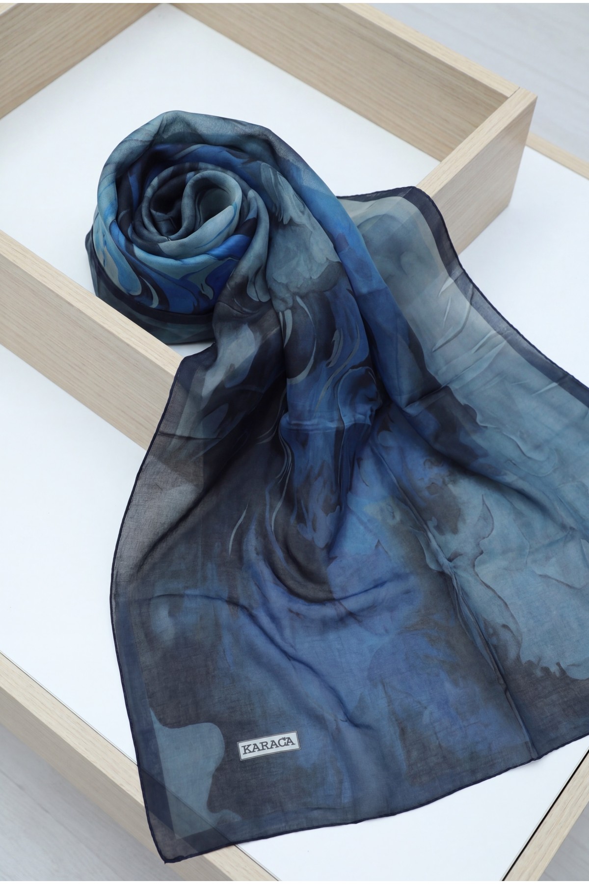 Natural Viscose Scarf -İndigo