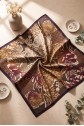 Botanical Effect Rayon Scarf -Snuff