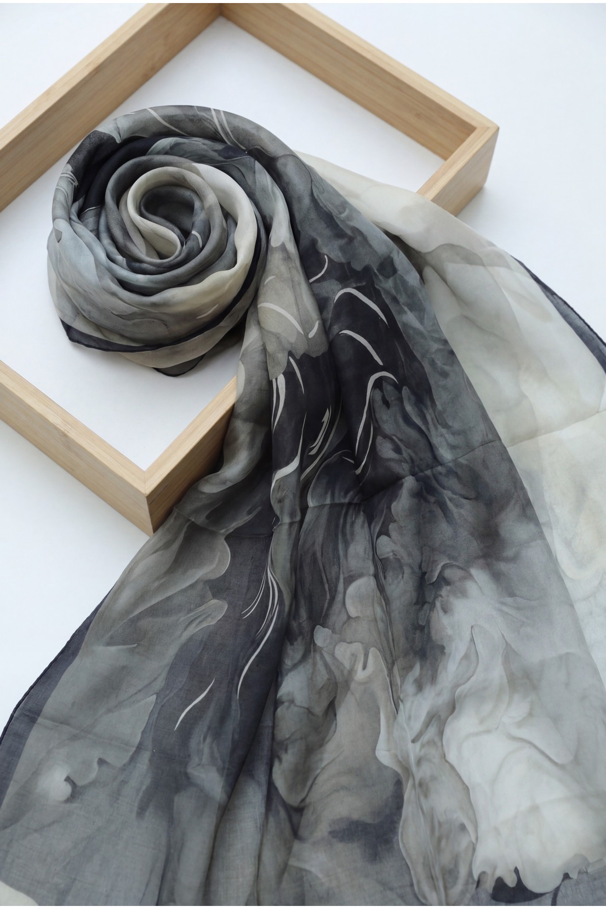 Natural Viscose Scarf -Black