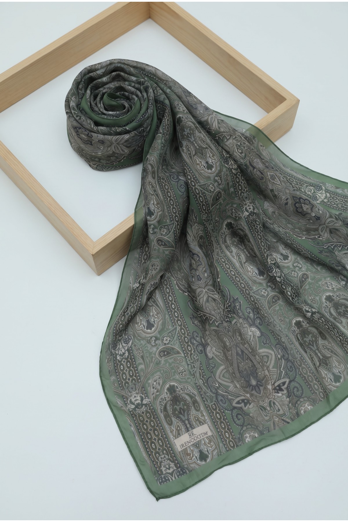 Authentic Striped Traditional Design Cotton Scarf -Green