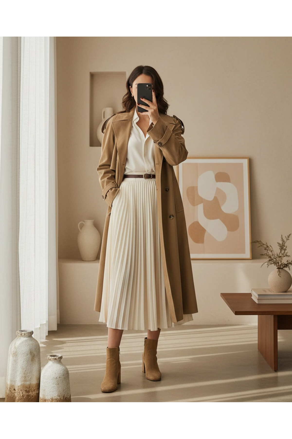 Kadın Süet Trench  -  32407TRC