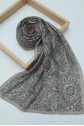 Geleneksel Floral Desenli Coton Şal -Açık Vizon