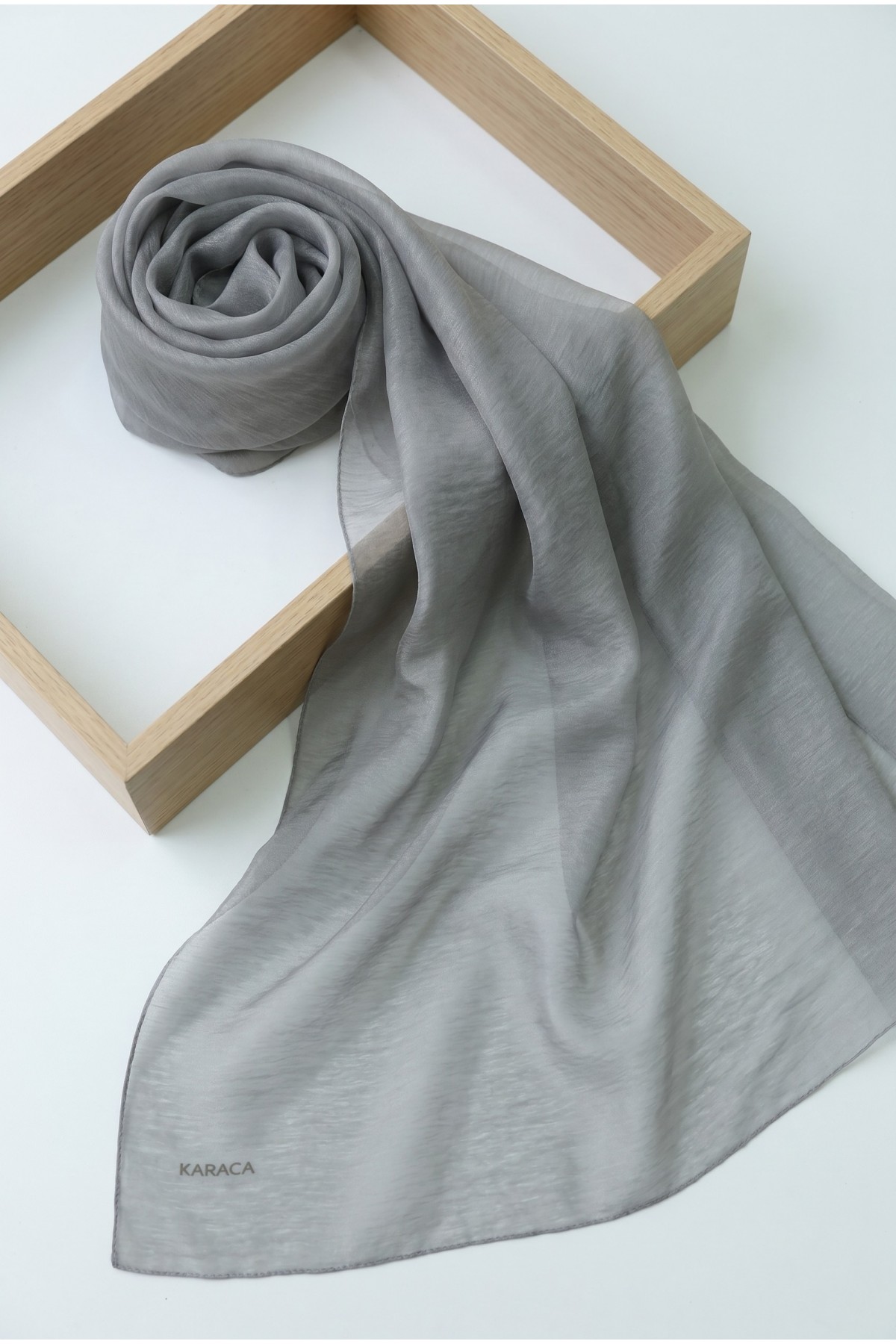 Glittery Voile Scarf -Grey