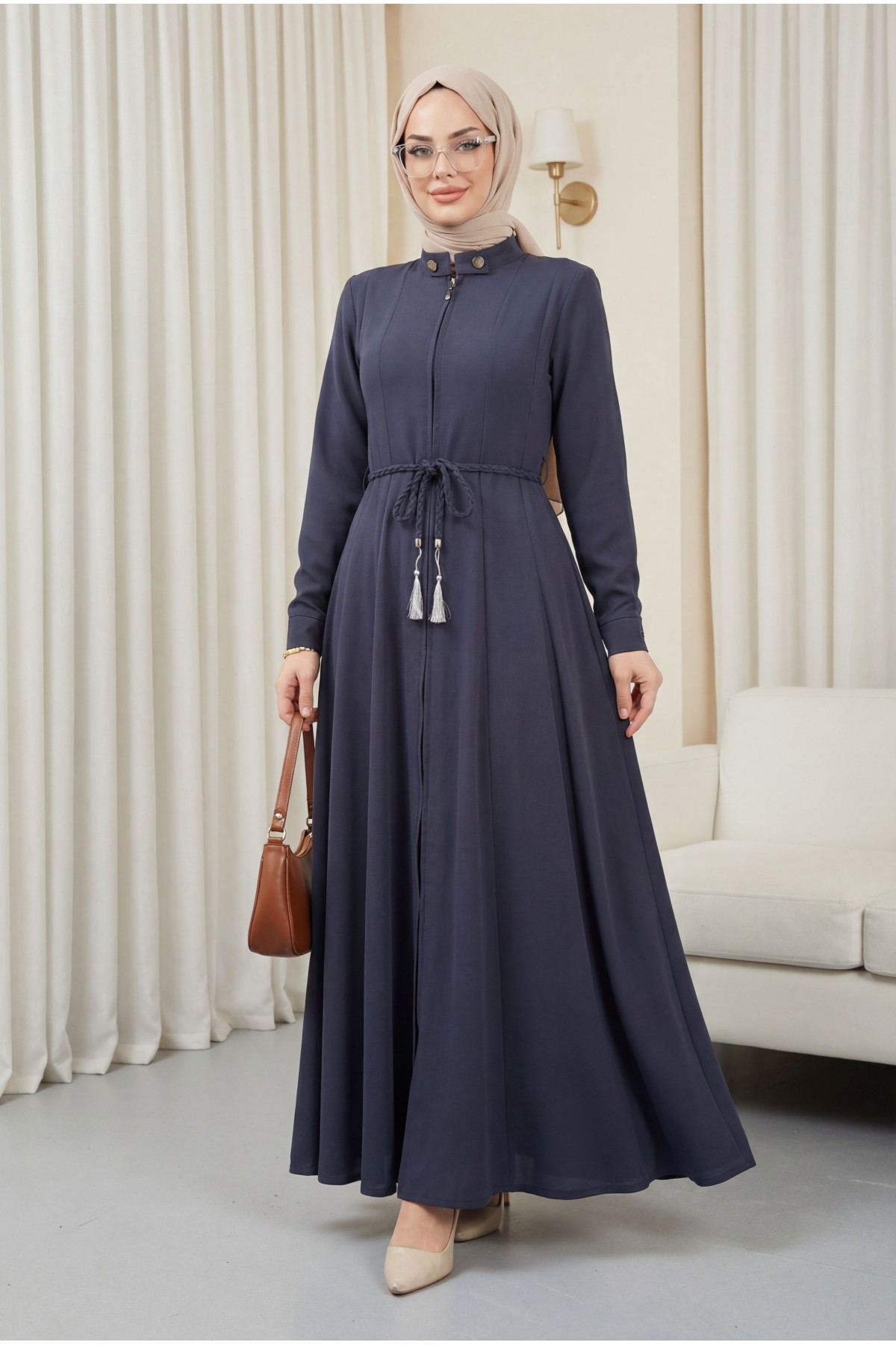 Pleated Mevlana Ferace Anthracite