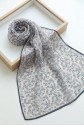Crisp Floral Patterned Voile Scarf -Lilac
