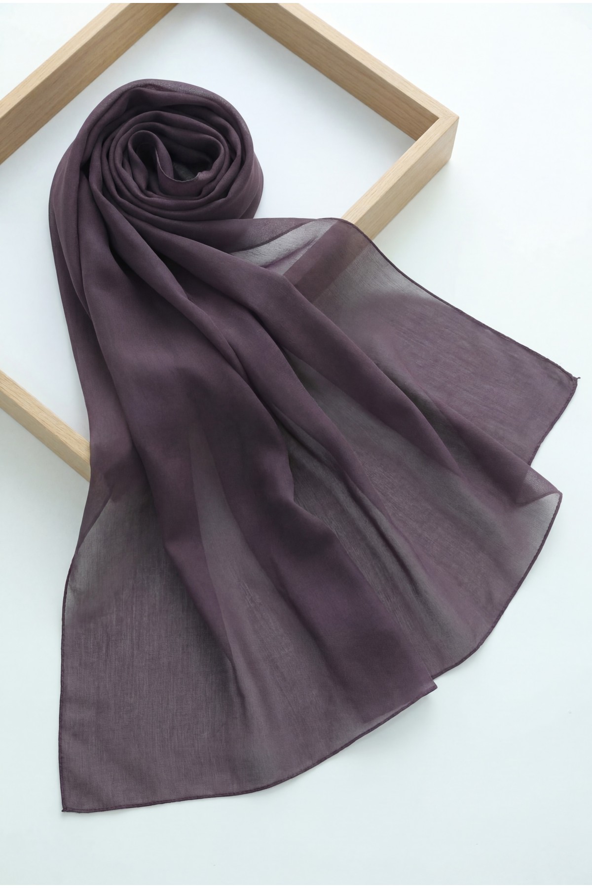 Plain Cotton Scarf -Dark purple