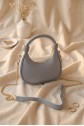 Modern Design Mini Hobo Bag with Knotted Handle and Shoulder Strap -Baby Blue