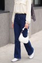 Spanish Leg Lace Detail Jeans -İndigo