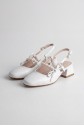 Ceyda White Leather High Heel Shoes