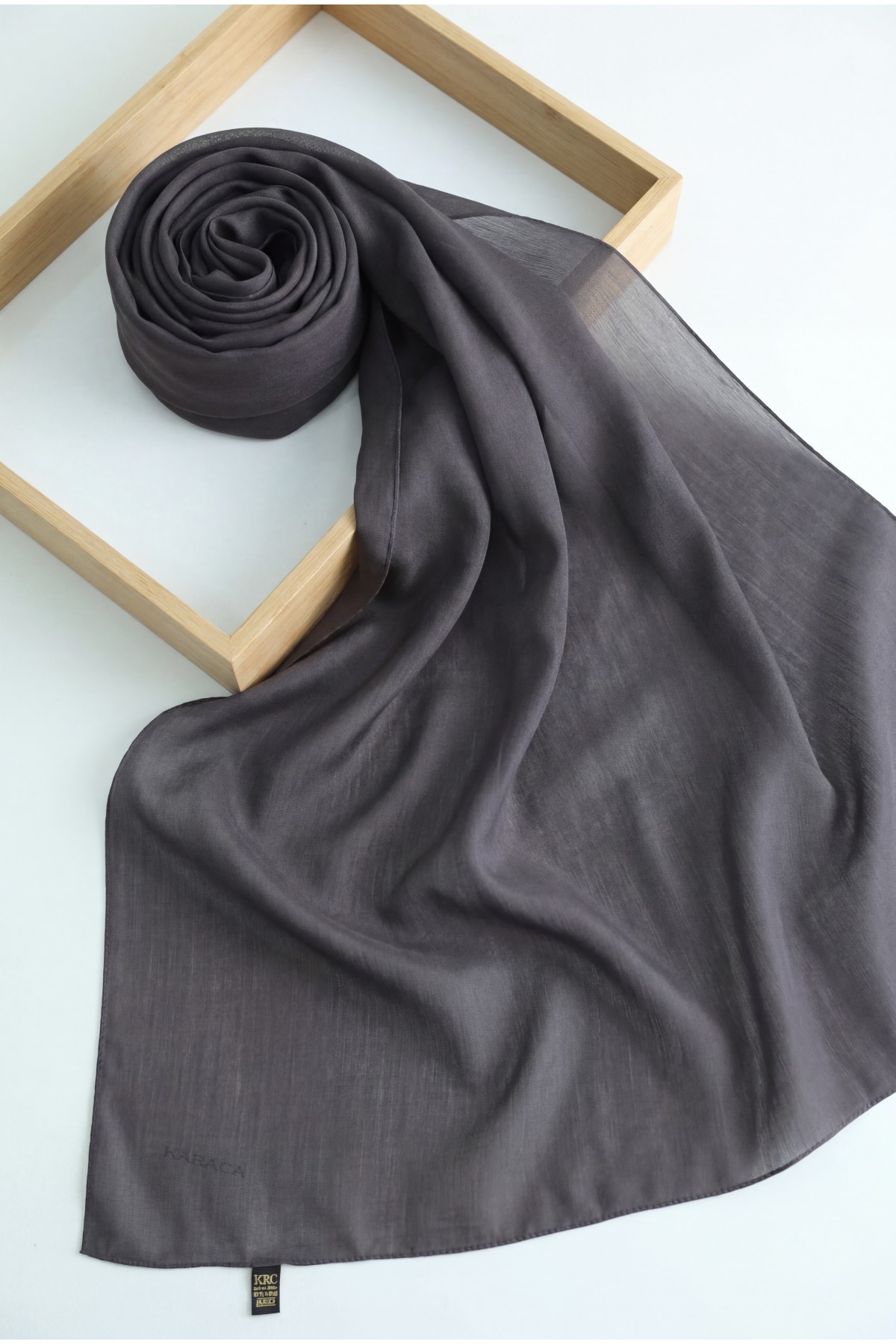 Plain Cotton Scarf -Anthracite
