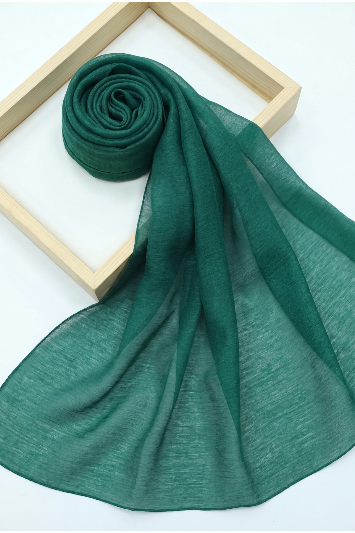 Glittery Voile Scarf -Dark green