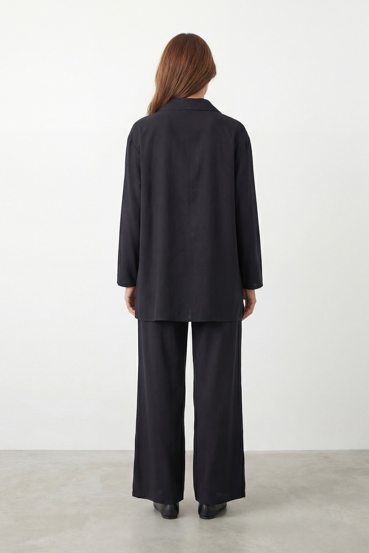Women's Shirt Collar Zip-Up Tunic and Pants Set – 14446TKS