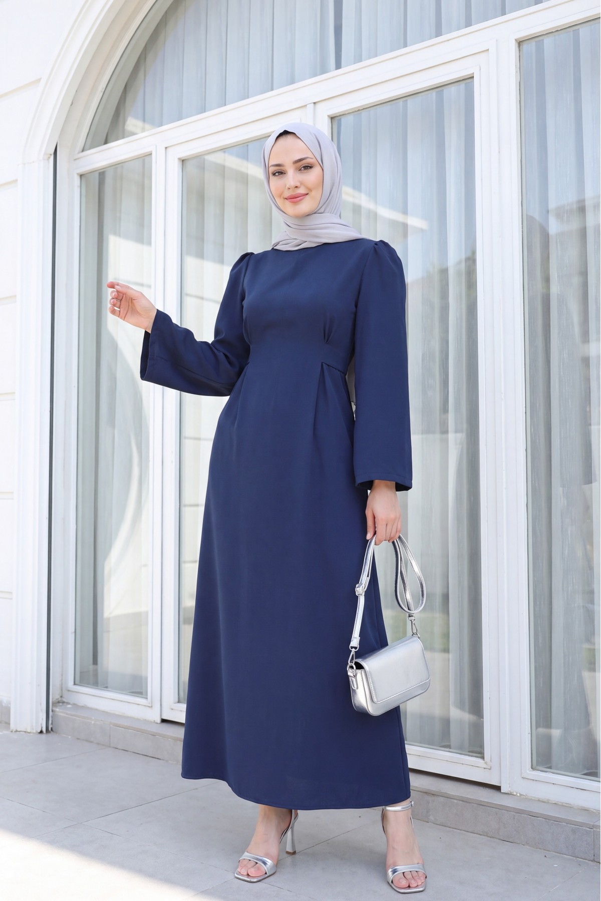 Judge Collar Lace Detailed Dress         -dark lacquer