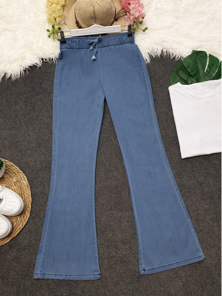 Spanish Leg Lace Detail Jeans -Blue