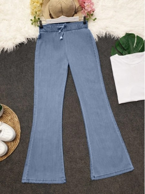 Spanish Leg Lace Detail Jeans  -Ice Blue