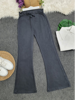 Spanish Leg Lace Detail Jeans   -Grey