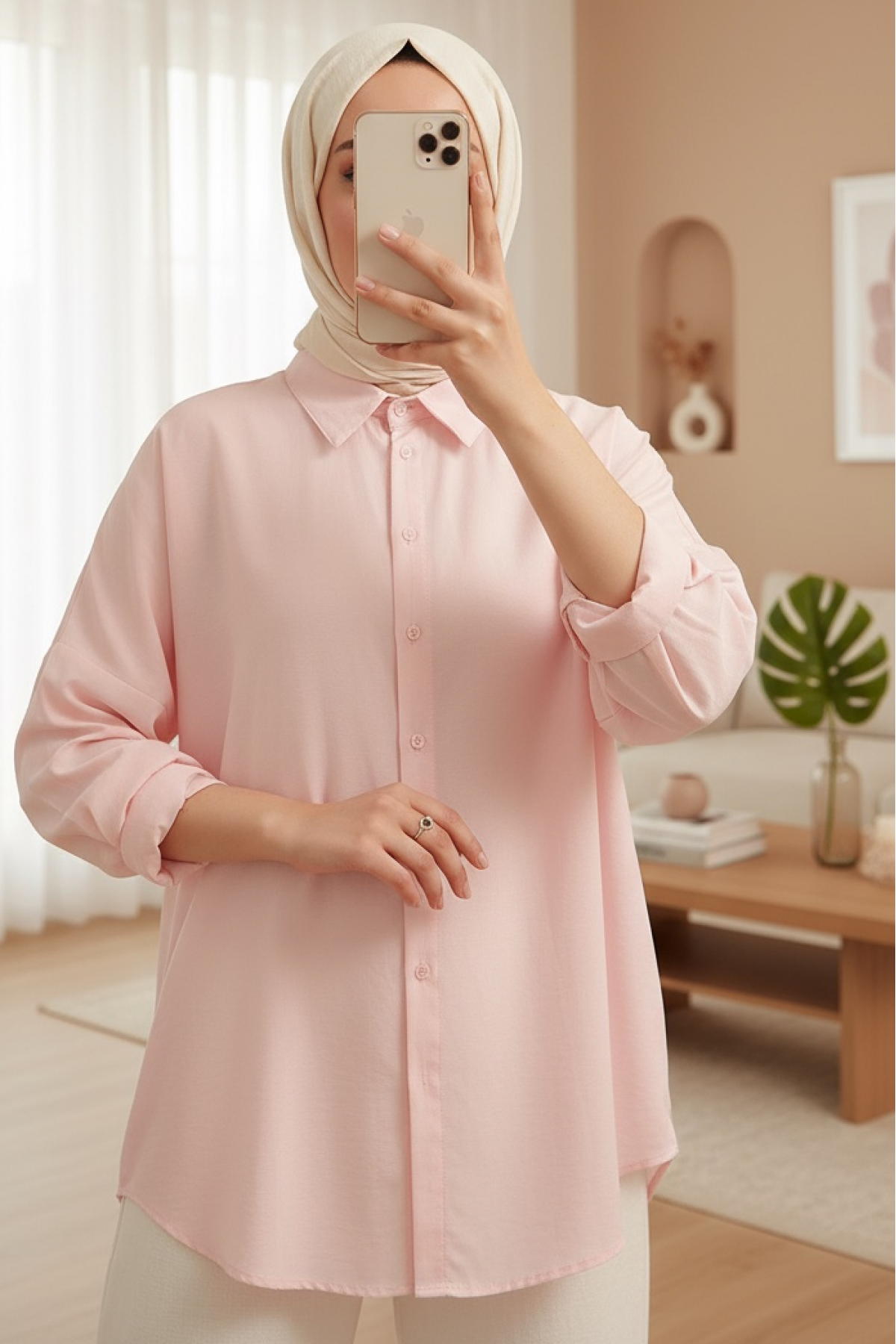 قميص أساسي طويل مقاس كبير 3900 