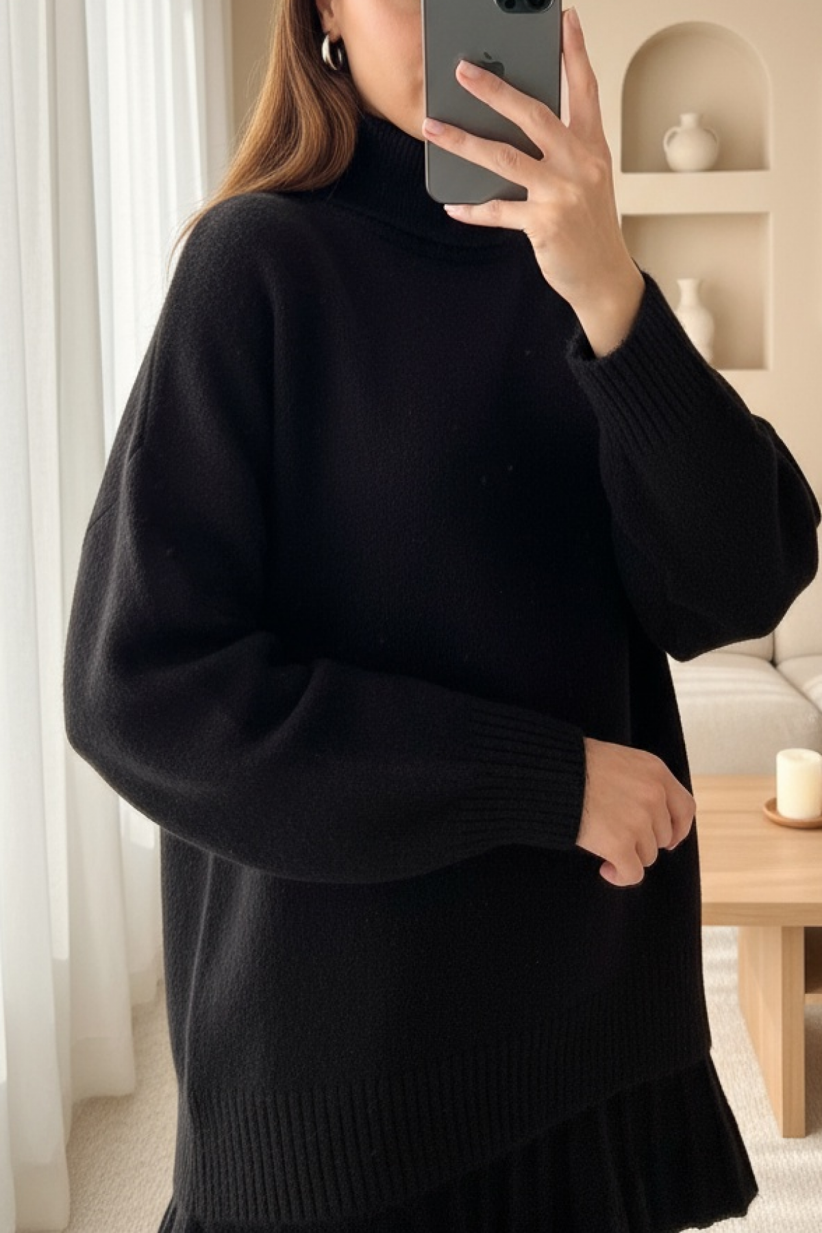 15891 Sweater Skirt Knitwear Two Piece Set 