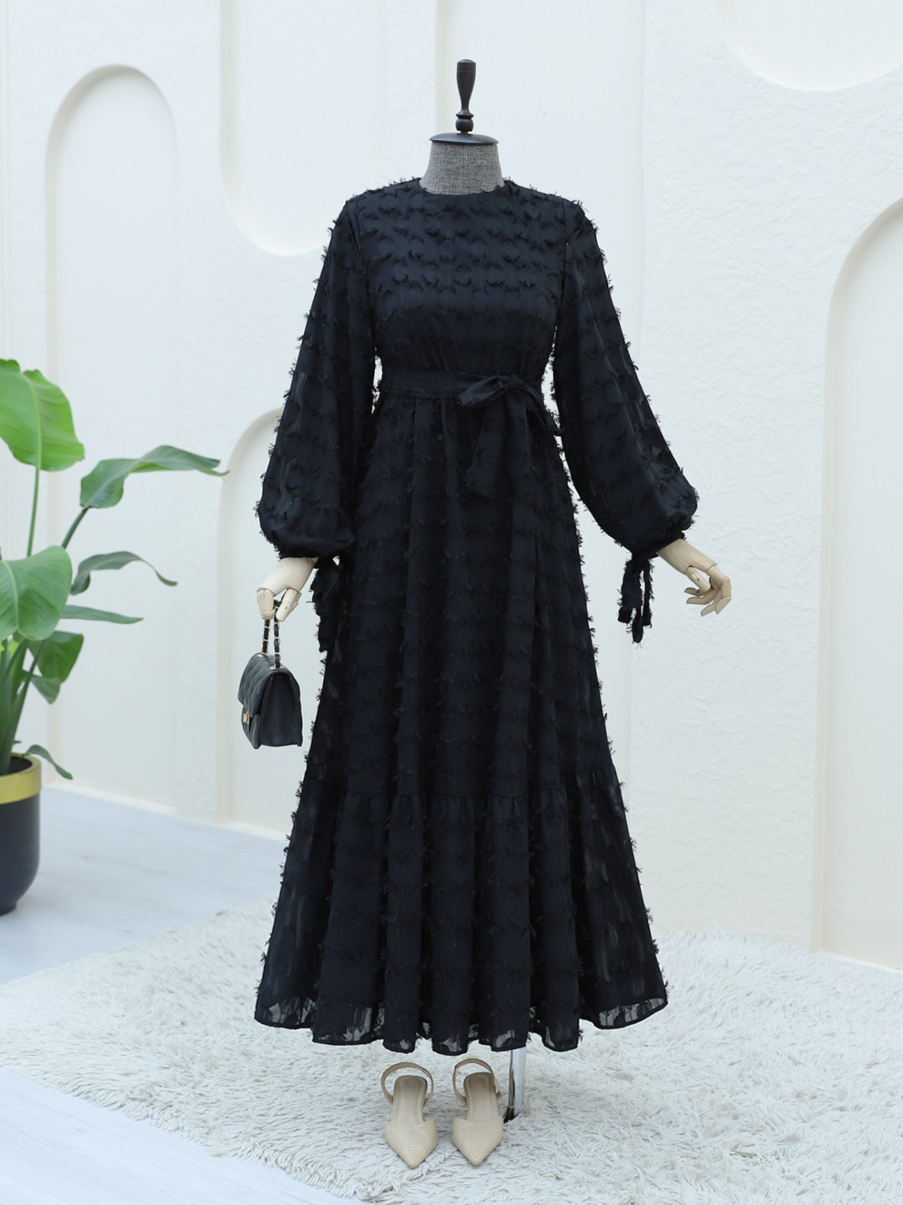 a line dress and boots Joseph Ribkoff Merlot Leatherette A-Line Dress Style 253243 Merlot / 4 main image 0
