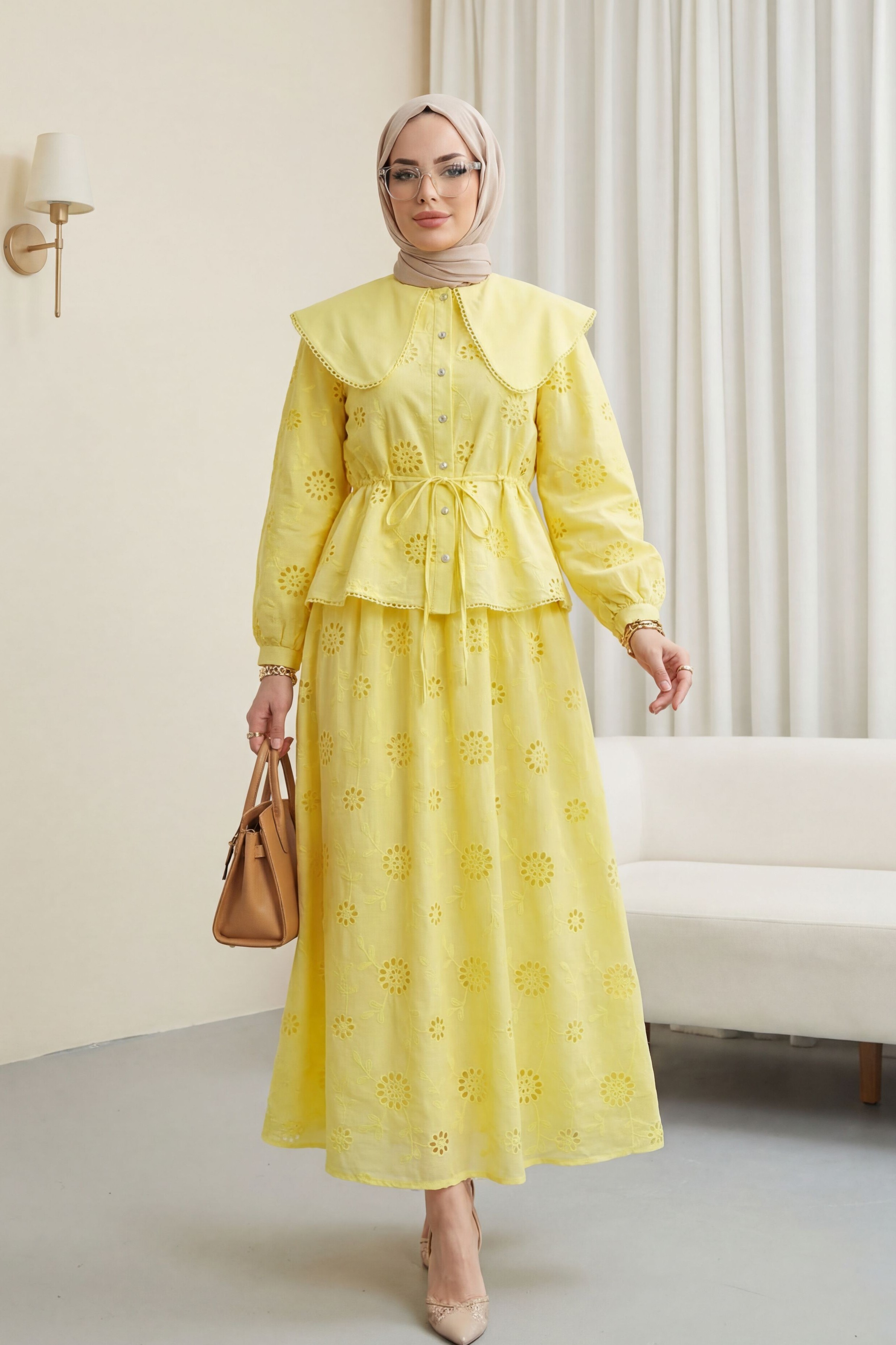 未使用✨PATRIZIA PEPEタグ付きlime yellowスリットブラウス Lamazi Veil Life Yağ Yeşili 4148 Gömlek - Fiyatı, Yorumları
